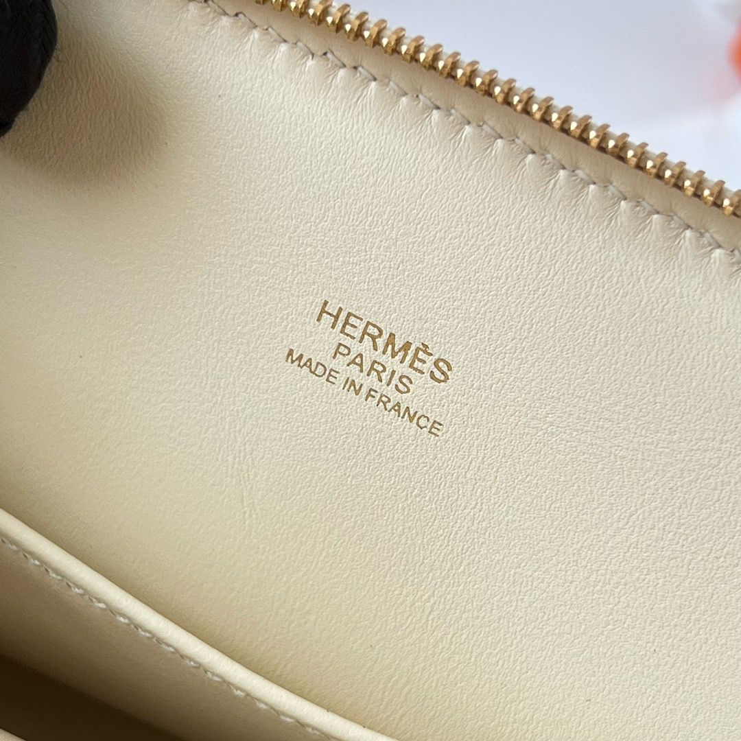 Hermes Bolide 1923 Mini Handmade Bag In Craie Epsom Calfskin - Image 10