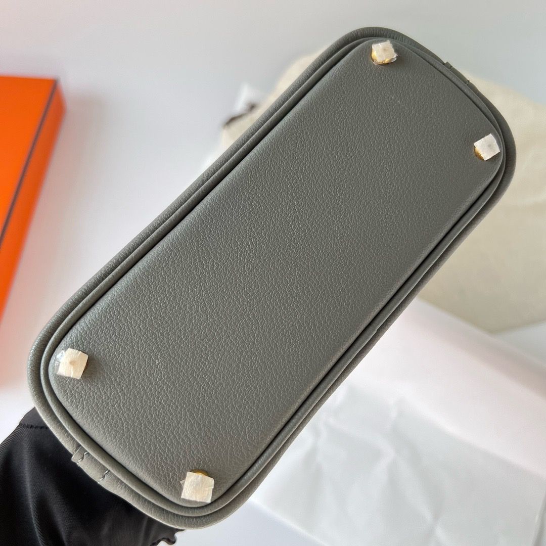 Hermes Bolide 1923 Mini Handmade Bag In Gris Meyer Evercolor Calfskin - Image 4