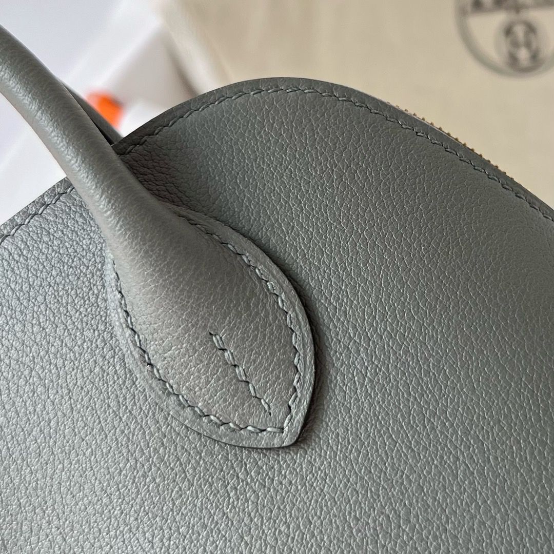 Hermes Bolide 1923 Mini Handmade Bag In Gris Meyer Evercolor Calfskin - Image 5