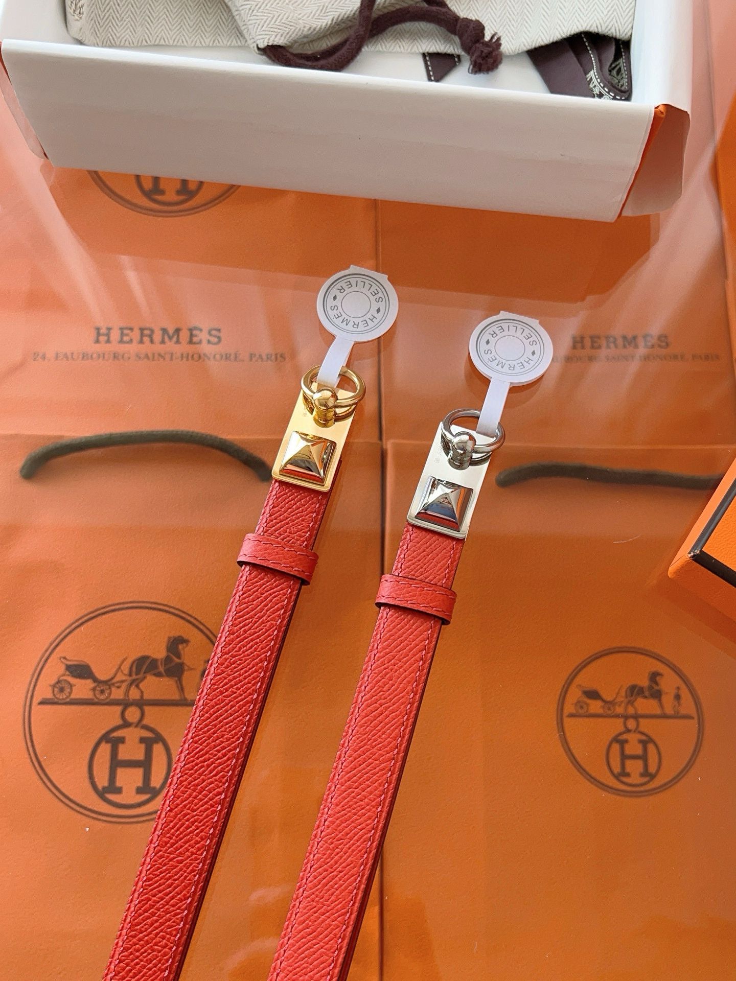 Hermes Rivale 18 Belt in Red Epsom Calfskin - Image 10