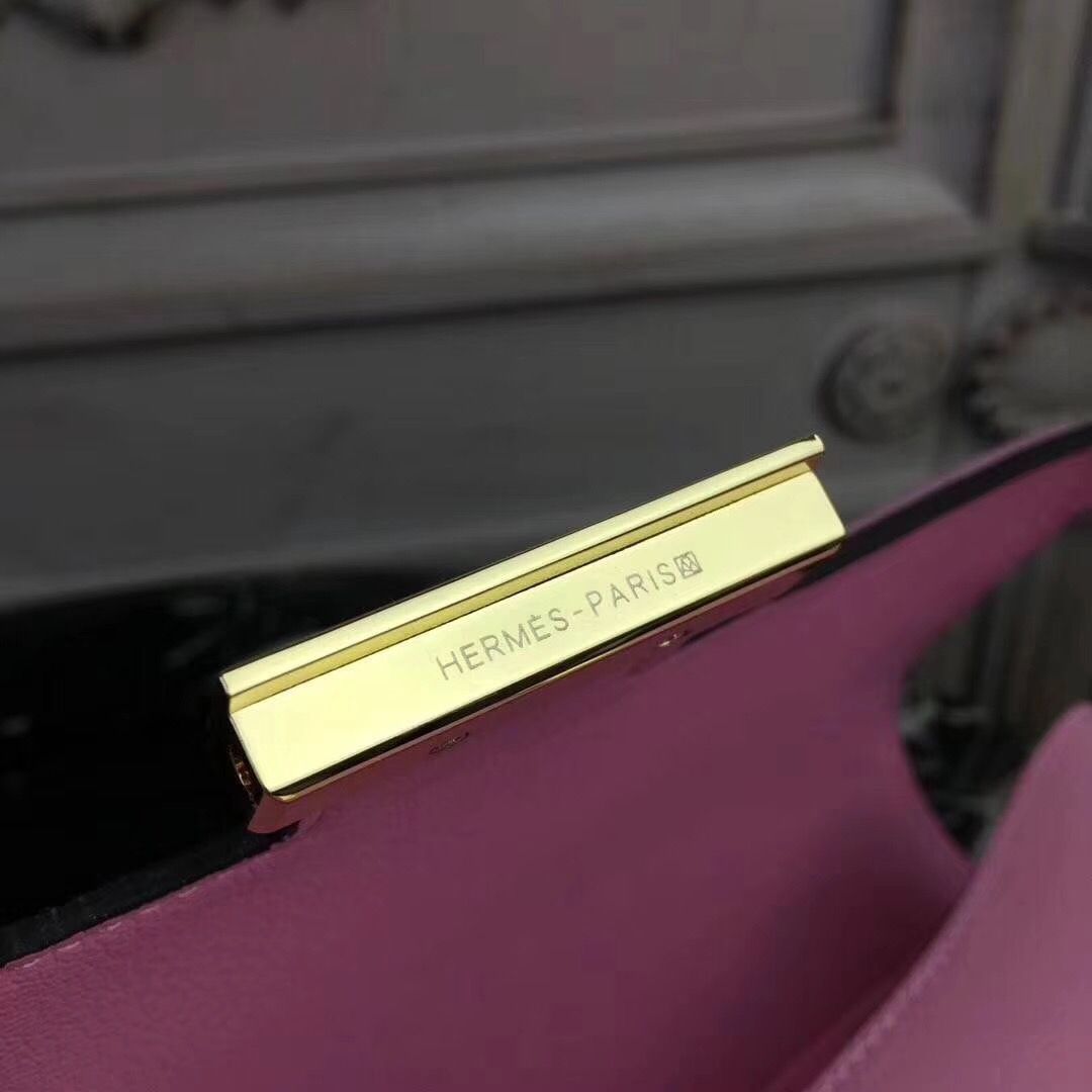Hermes Pink Constance MM 24cm Epsom Leather Bag - Image 6