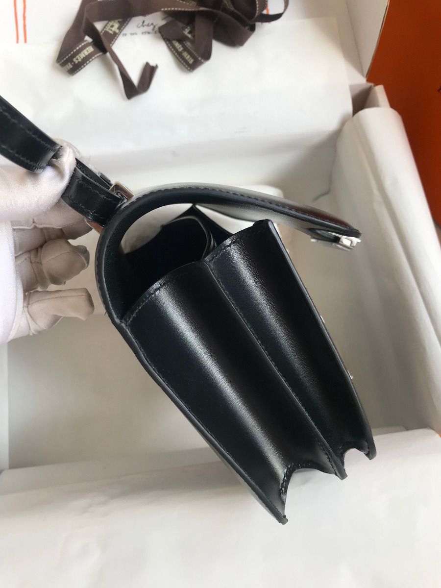 Hermes Constance 18 Handmade Bag In Black Box Calf Leather - Image 5