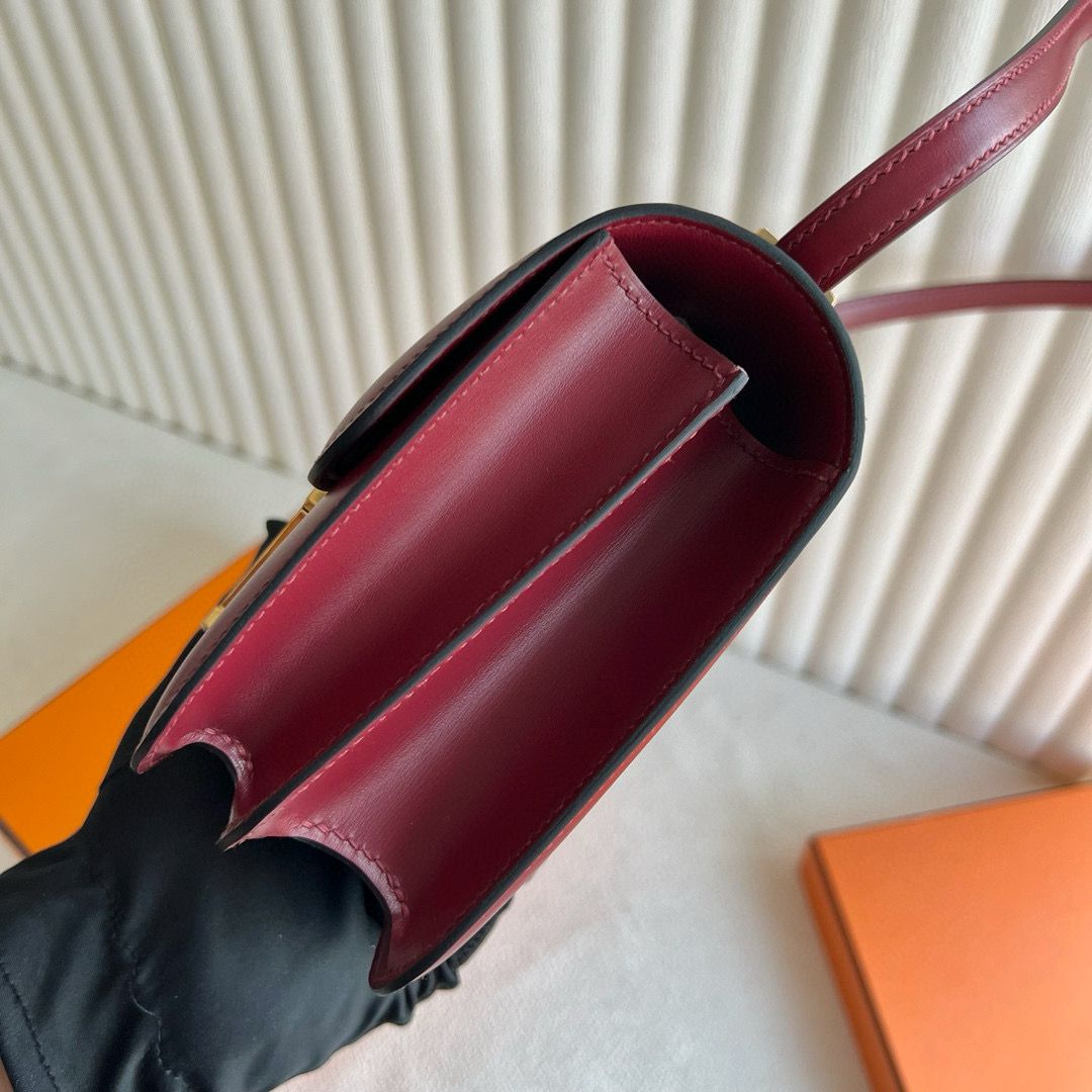 Hermes Constance Enamel 18 Handmade Bag in Rouge H Box Calfskin - Image 7