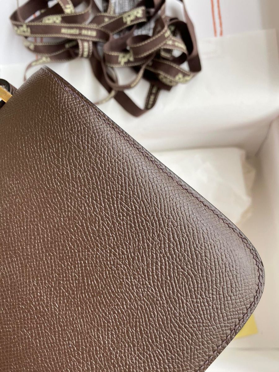Hermes Constance 18 Handmade Bag In Chocolat Epsom Calfskin - Image 6