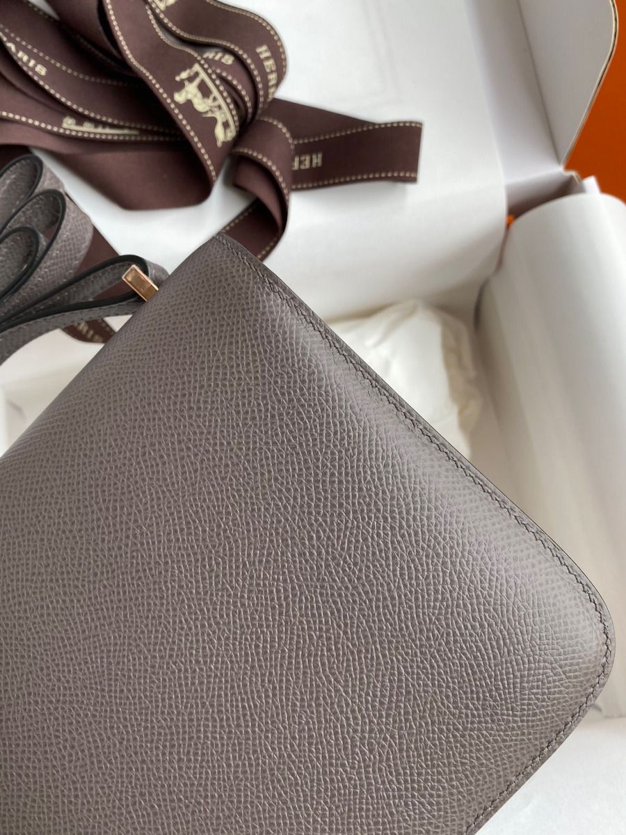 Hermes Constance 18 Handmade Bag In Etain Epsom Calfskin - Image 6