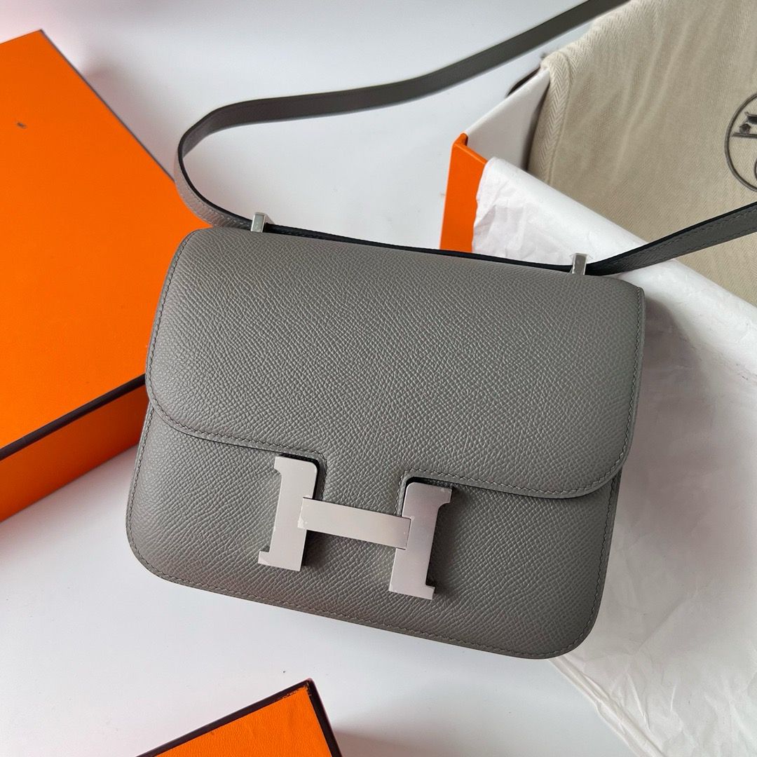 Hermes Constance 18 Handmade Bag In Gris Meyer Epsom Calfskin - Image 3