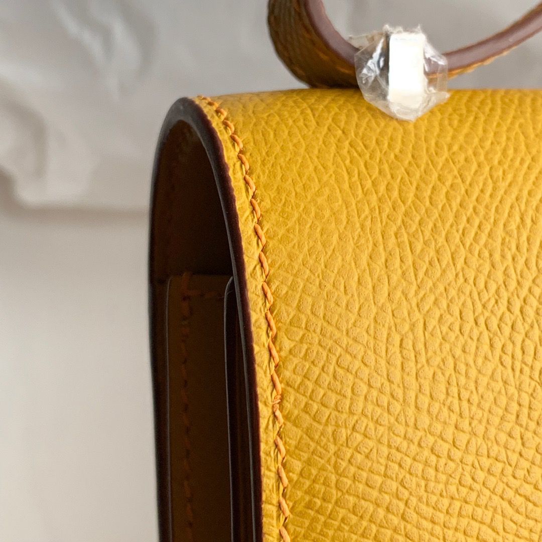 Hermes Constance 18 Handmade Bag In Jaune Ambre Epsom Calfskin - Image 4