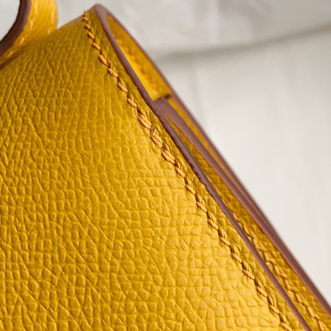 Hermes Constance 18 Handmade Bag In Jaune Ambre Epsom Calfskin - Image 7