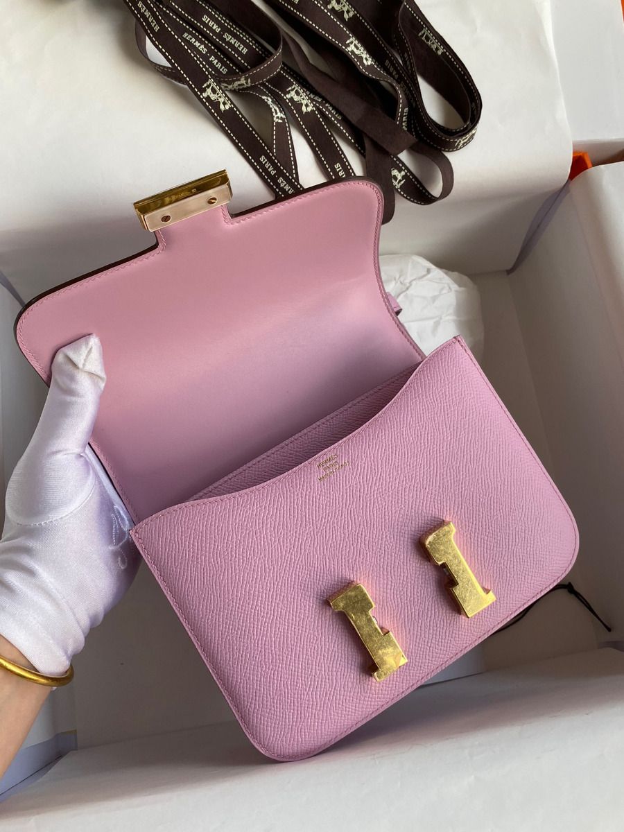 Hermes Constance 18 Handmade Bag In Mauve Sylvestre Epsom Calfskin - Image 7