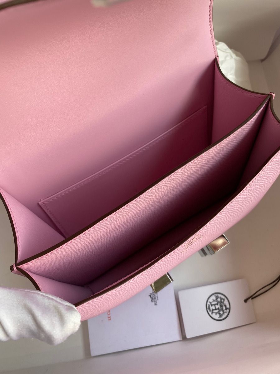 Hermes Constance 18 Handmade Bag In Mauve Sylvestre Epsom Calfskin - Image 9