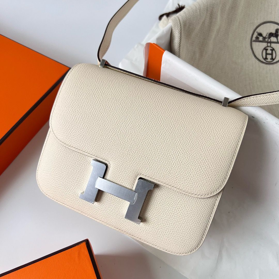 Hermes Constance 18 Handmade Bag In Nata Epsom Calfskin - Image 3