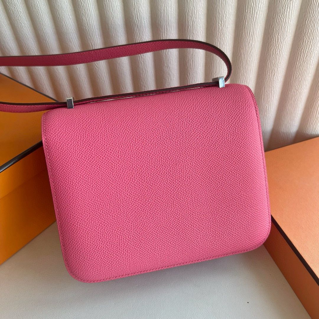 Hermes Constance 18 Handmade Bag in Rose Azalee Epsom Calfskin - Image 8