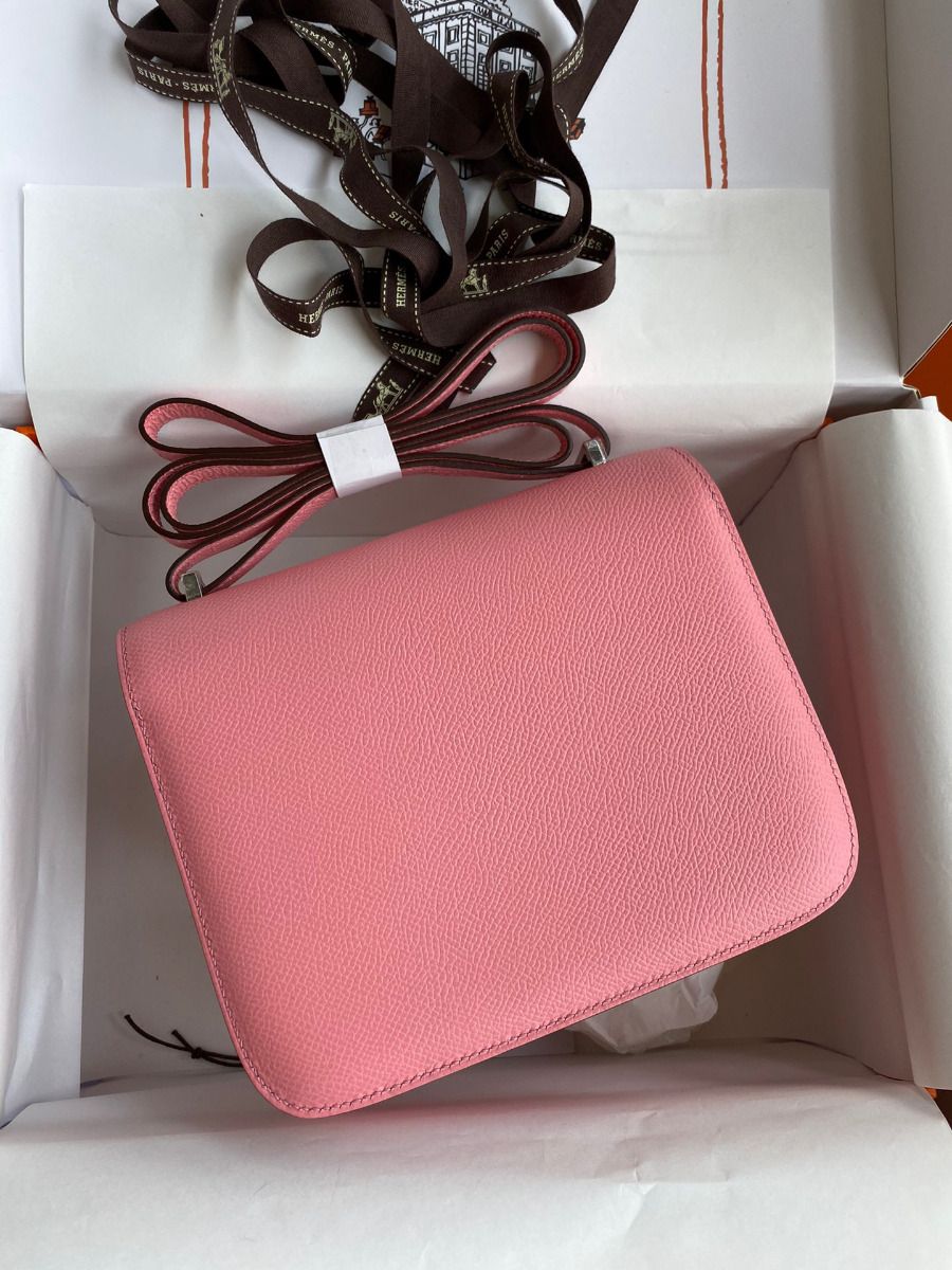 Hermes Constance 18 Handmade Bag In Rose Confetti Epsom Calfskin - Image 3