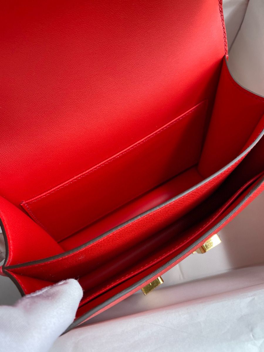 Hermes Constance 18 Handmade Bag In Rouge Coeur Epsom Calfski - Image 9