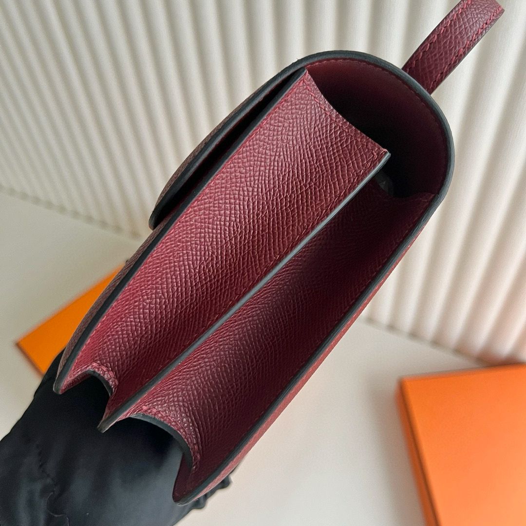 Hermes Constance 18 Handmade Bag in Rouge H Epsom Calfskin - Image 5