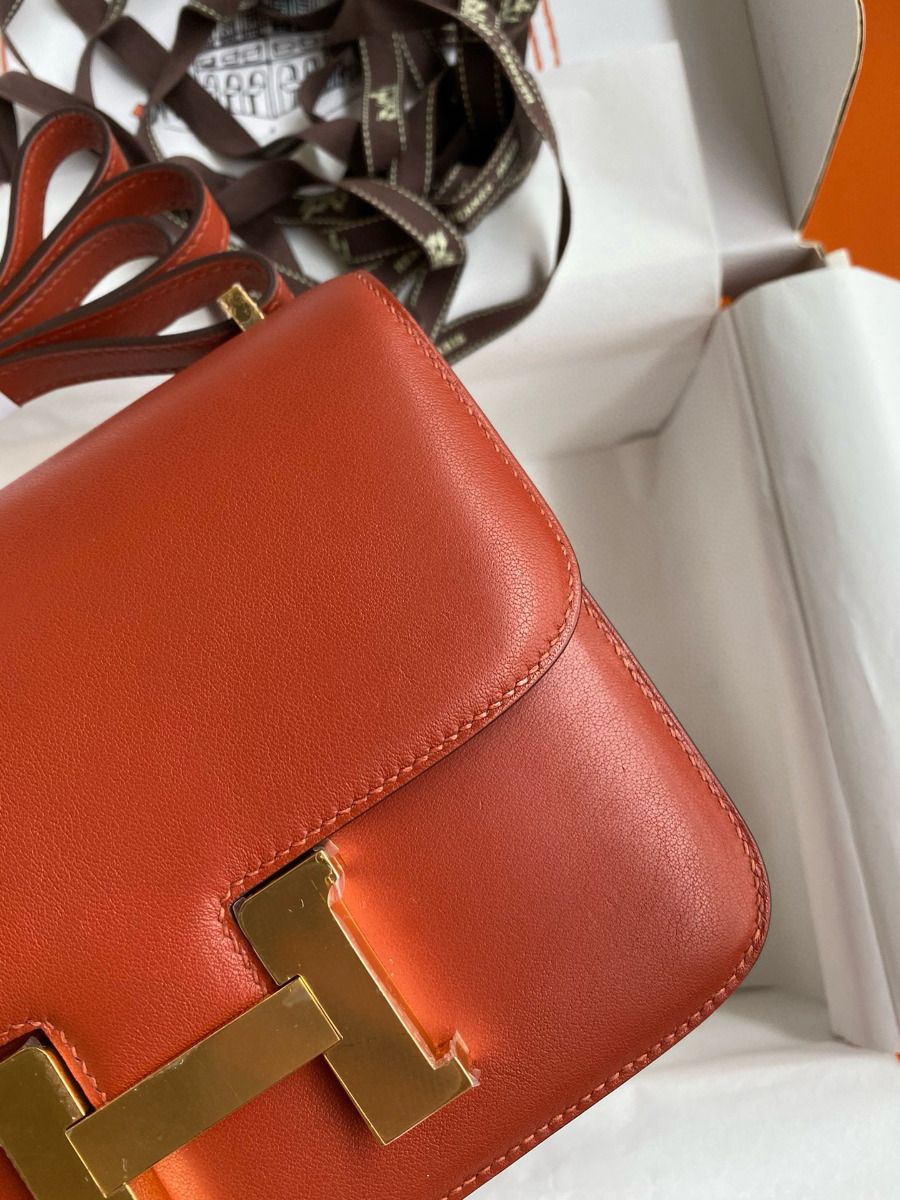 Hermes Constance 18 Handmade Bag In Sienna Swift Calfskin - Image 4