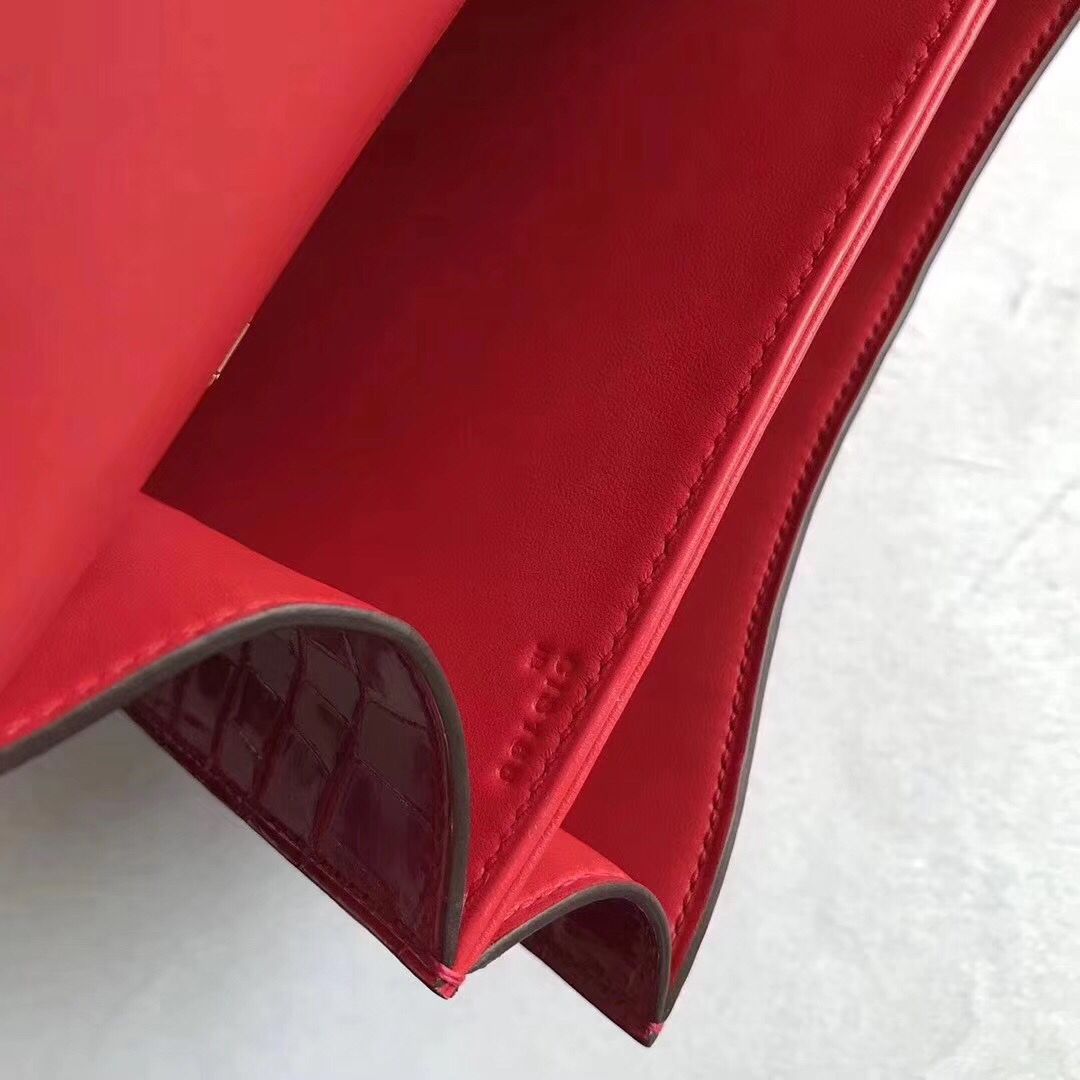 Hermes Constance 24 Handmade Bag In Braise Niloticus Crocodile - Image 5