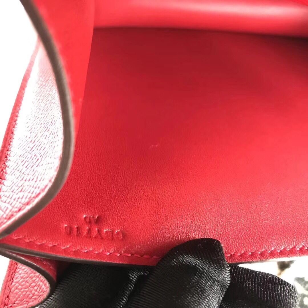 Hermes Constance 24 Handmade Bag In Red Epsom Leather - Image 9