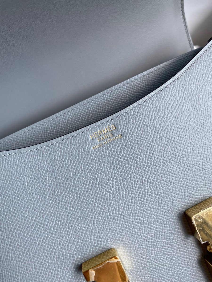 Hermes Constance 24 Handmade Bag In Blue Lin Epsom Calfskin - Image 8
