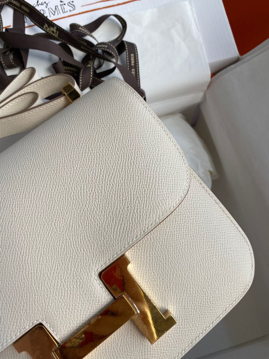 Hermes Constance 24 Handmade Bag In Craie Epsom Calfskin - Image 5