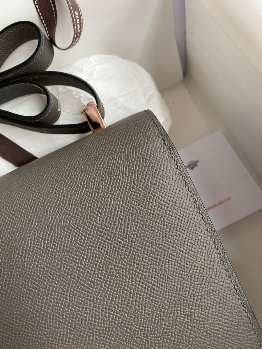 Hermes Constance 24 Handmade Bag In Etain Epsom Calfskin - Image 6