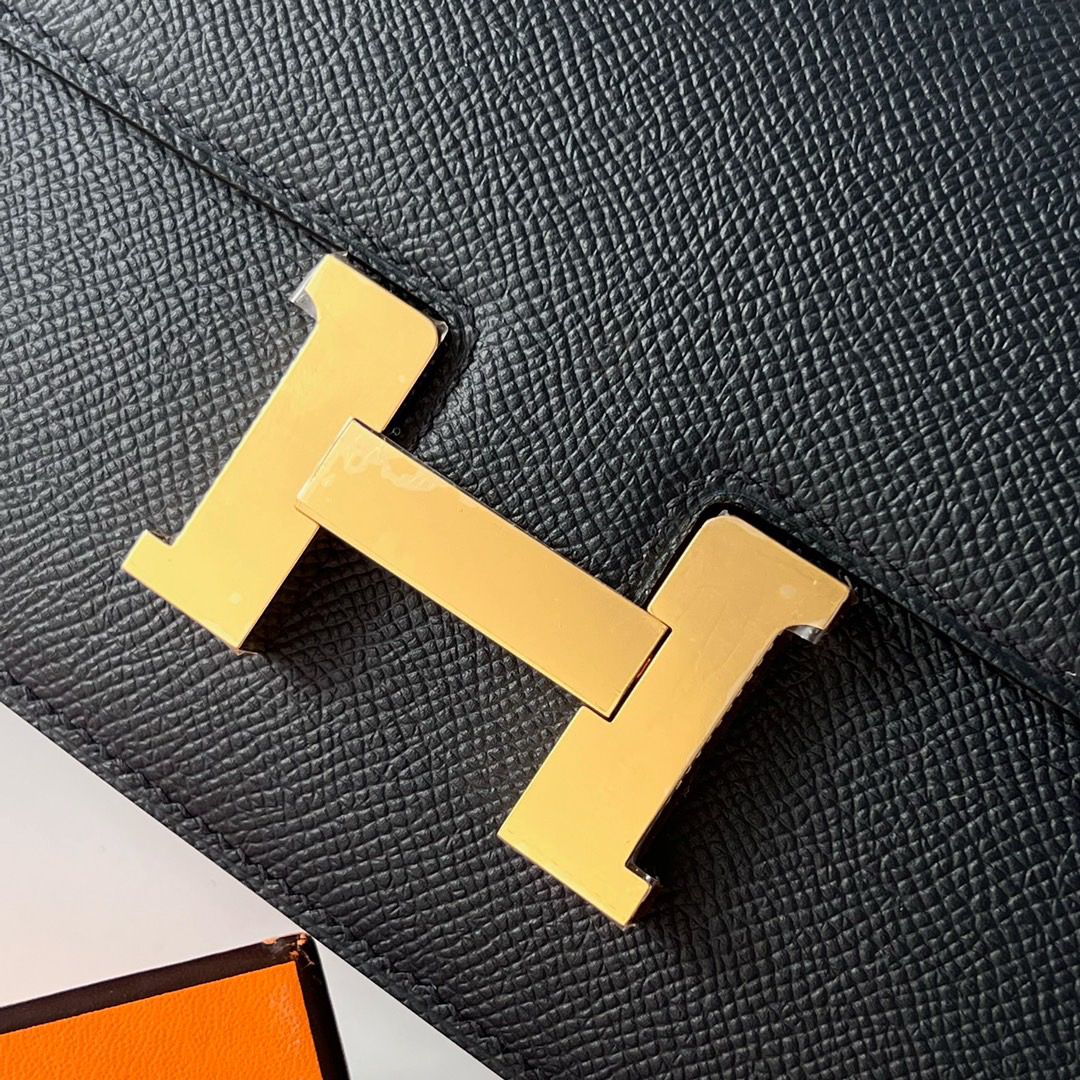 Hermes Constance Elan Handmade Bag In Black Epsom Calfskin - Image 3