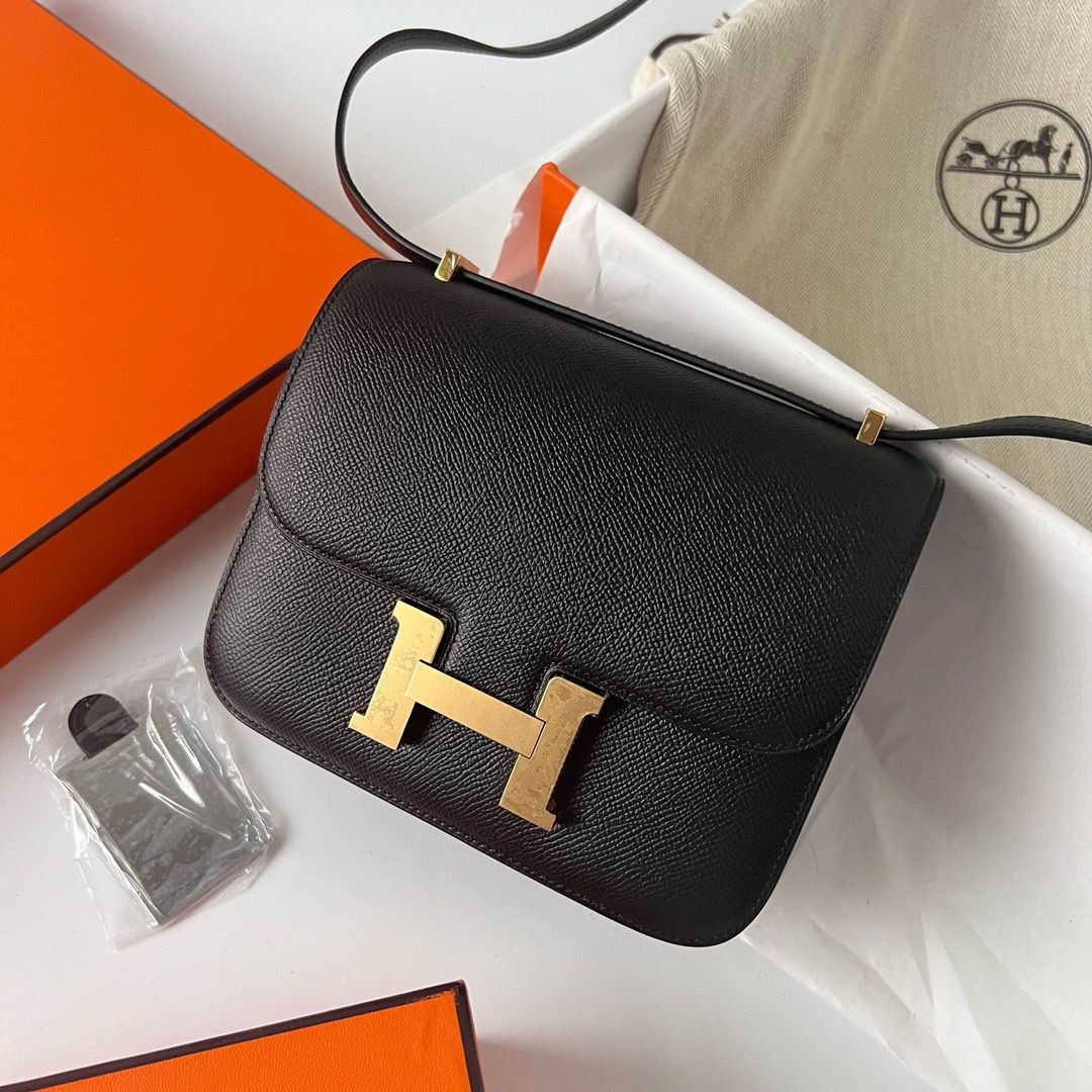 Hermes Constance 1-18 Mirror Bag In Black Epsom Calfskin - Image 9