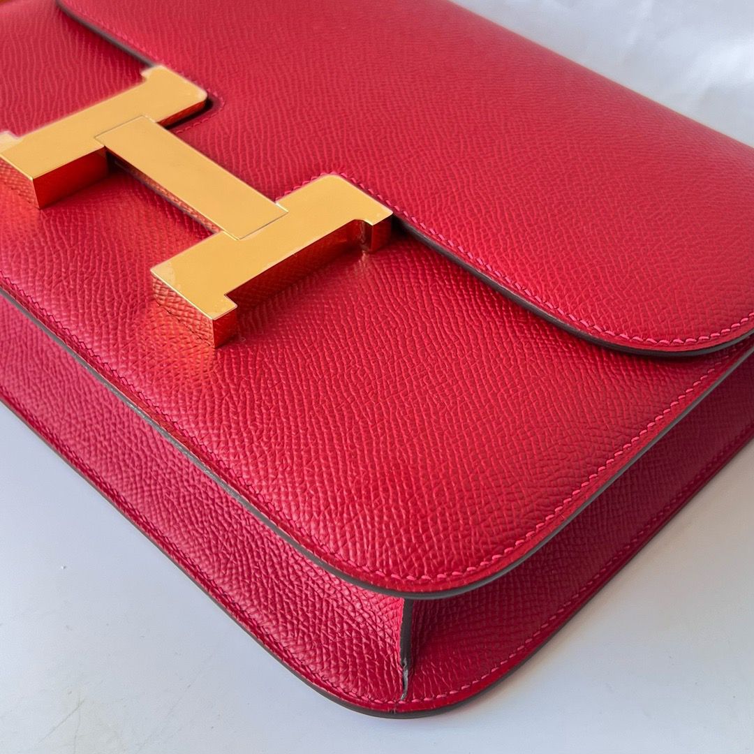 Hermes Constance 1-24 Mirror Bag In Red Epsom Calfskin - Image 8