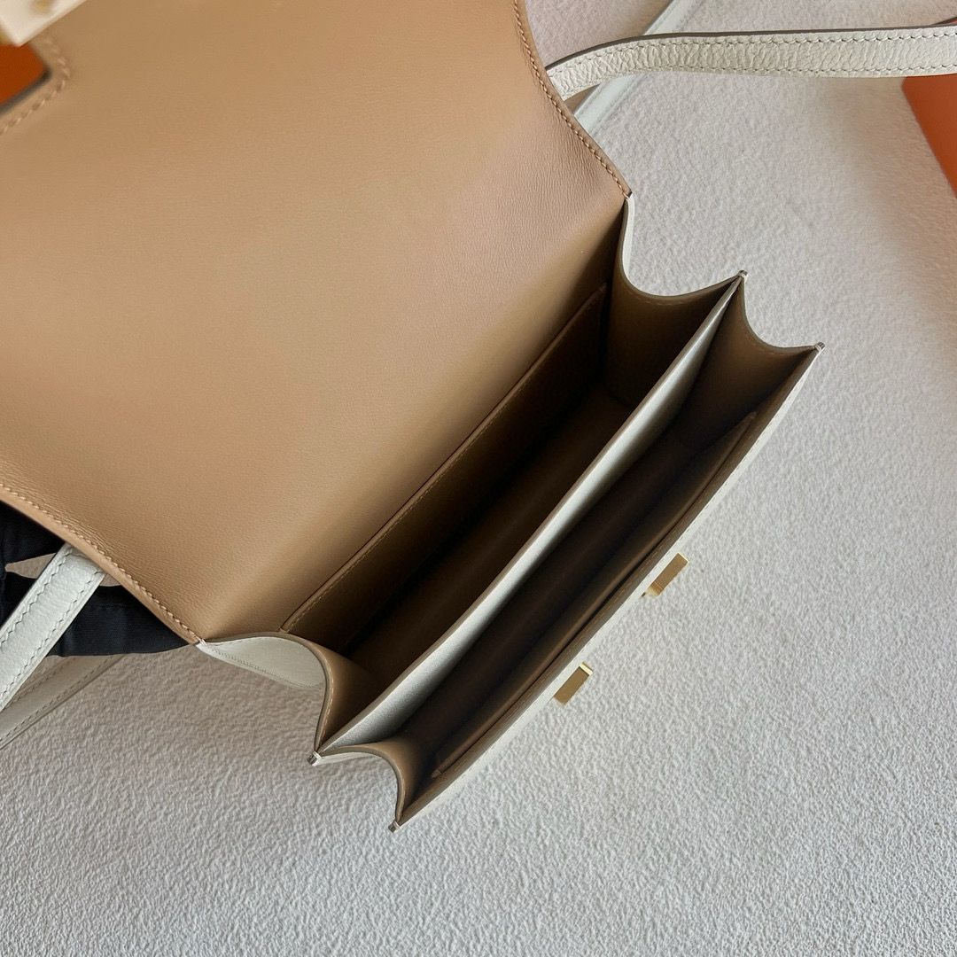 Hermes Constance 18 Verso Handmade Bag in Mushroom Chevre Mysore Goatskin - Image 8