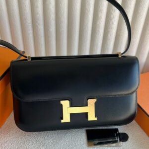 Hermes Constance Elan 23 Handmade Bag in Black Box Calfskin