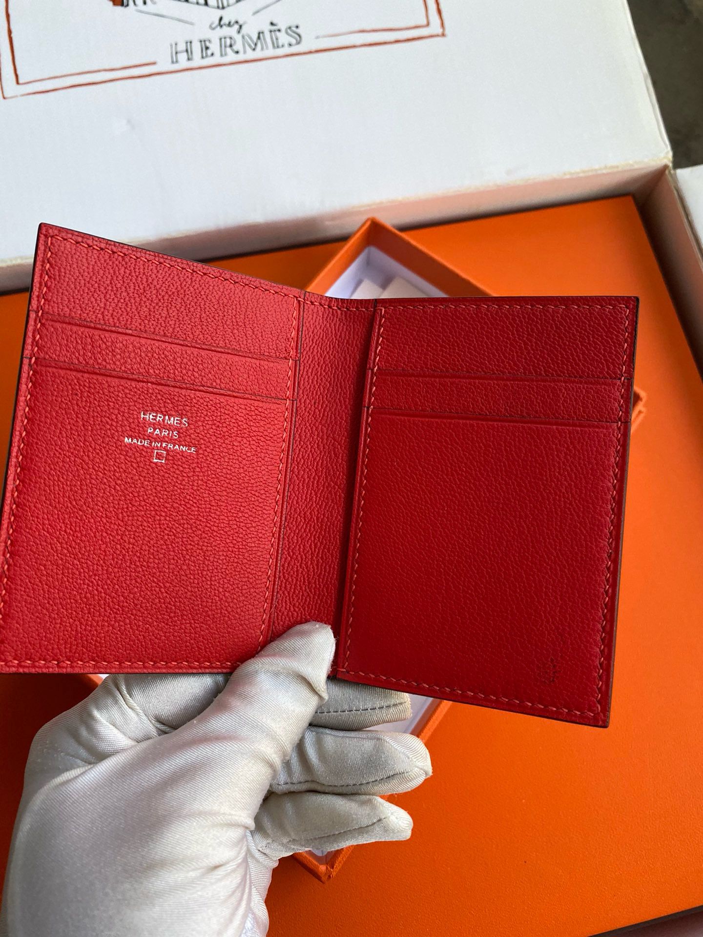 Hermes MC² Euclide Card Holder in Red Shiny Alligator Leather - Image 3