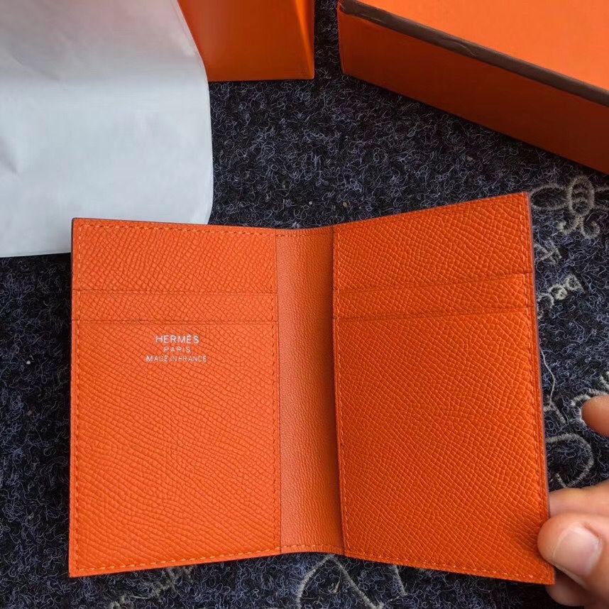 Hermes MC² Euclide Card Holder In Orange Epsom Leather - Image 3