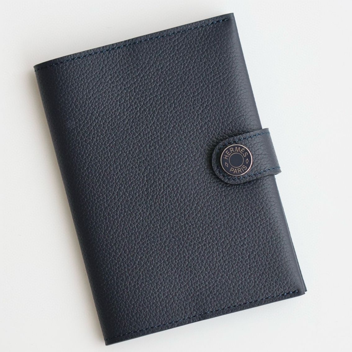 Hermes R.M.S Passport Holder in Blue Nuit Evercolor Calfskin