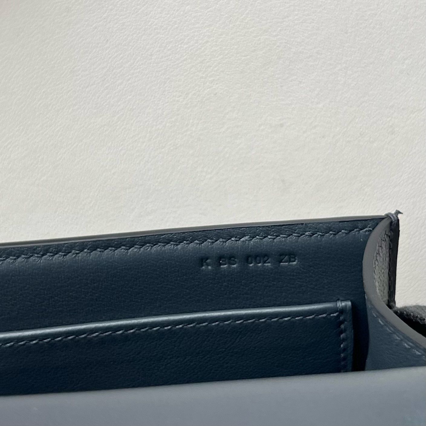 Hermes Geta Handmade Bag in Graphite Chevre Mysore Leather - Image 9