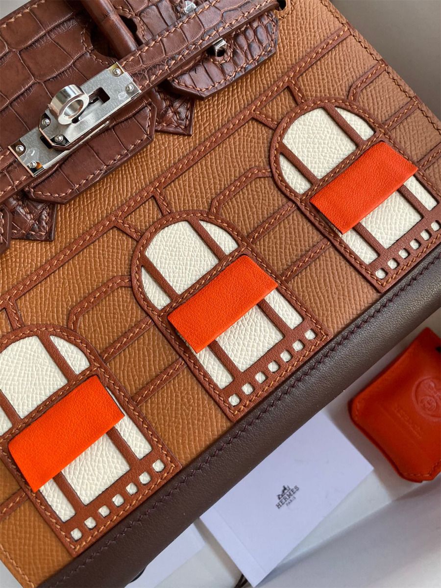 Hermes Brown Sac Faubourg Birkin 20 Sellier Limited Edition Bag - Image 6