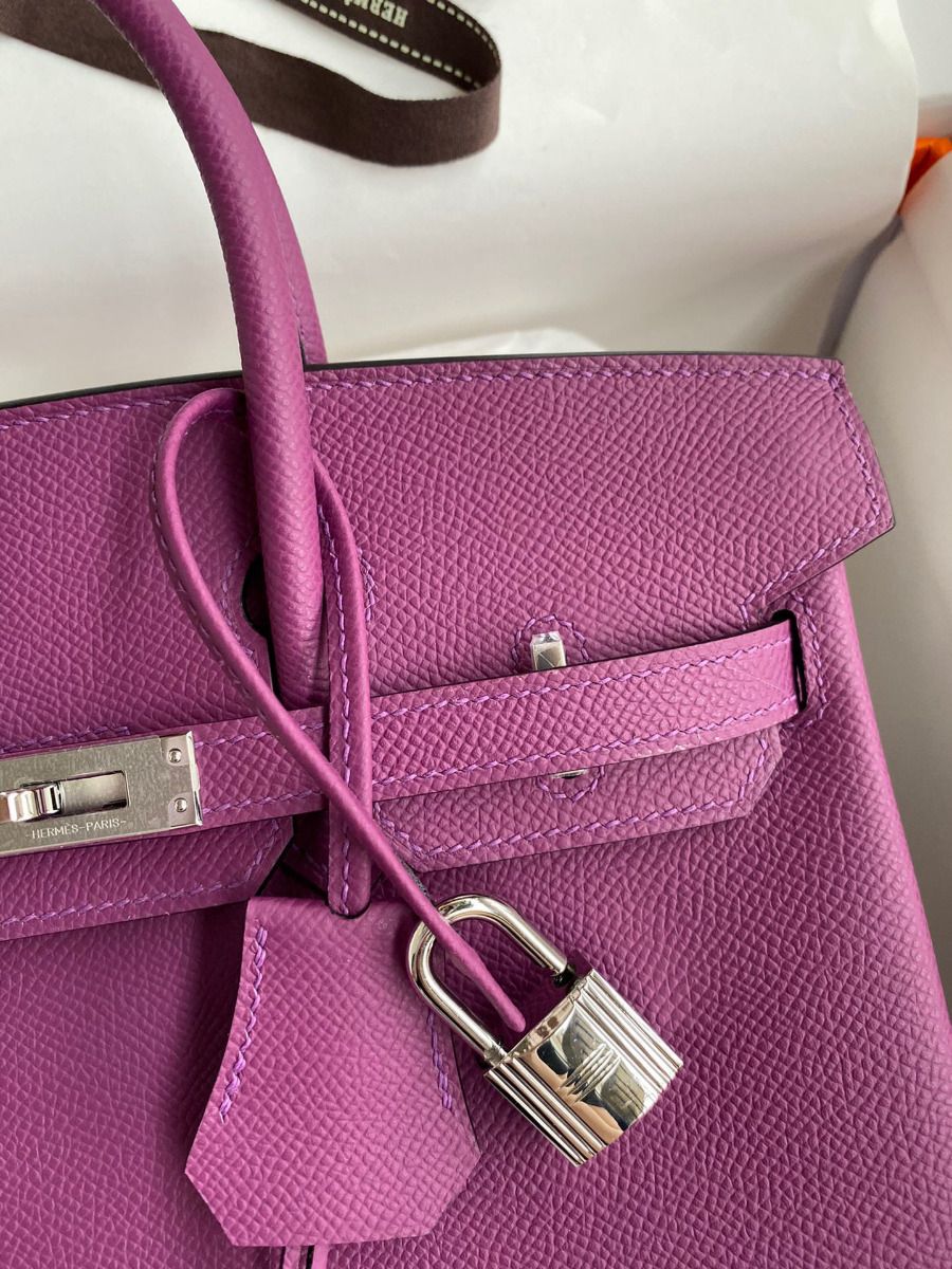 Hermes Birkin 25 Retourne Handmade Bag In Anemone Epsom Calfskin - Image 4