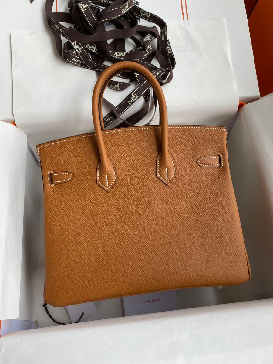 Hermes Birkin 25 Handmade Bag In Gold Epsom Calfskin - Image 3
