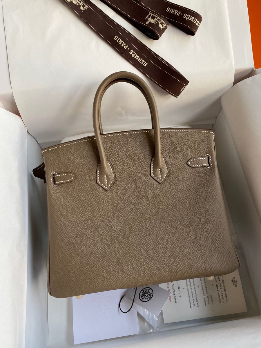 Hermes Birkin 25 Handmade Bag In Taupe Epsom Calfskin - Image 3