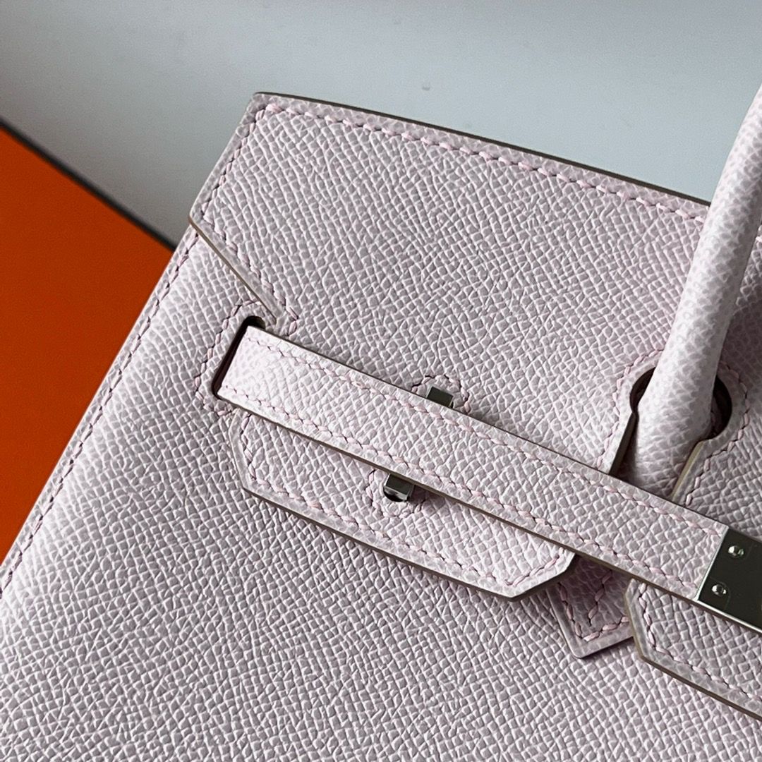 Hermes Birkin 25 Sellier Handmade Bag In Mauve Pale Epsom Calfskin - Image 6