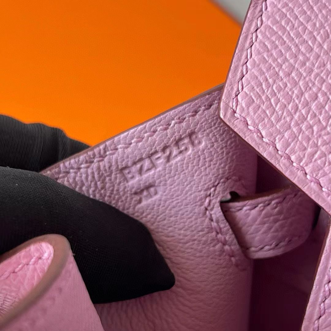 Hermes Birkin 25 Sellier Handmade Bag In Rose Confetti Epsom Calfskin - Image 9