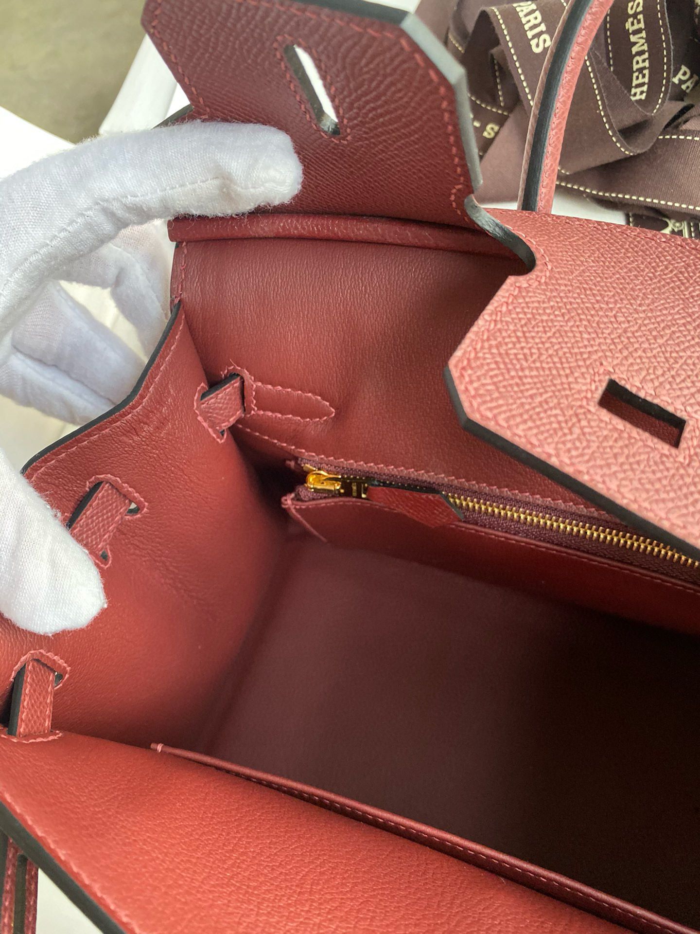 Hermes Birkin 25 Sellier Handmade Bag in Rouge H Epsom Calfskin - Image 10
