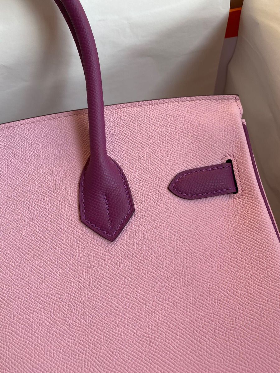 Hermes HSS Birkin 30 Bicolor Bag in Mauve Sylvestre and Anemone Epsom Calfskin - Image 5