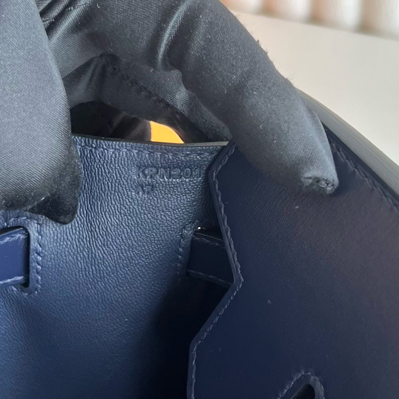 Hermes Birkin 30 Retourne Handmade Bag in Blue Saphir Box Calfskin - Image 6