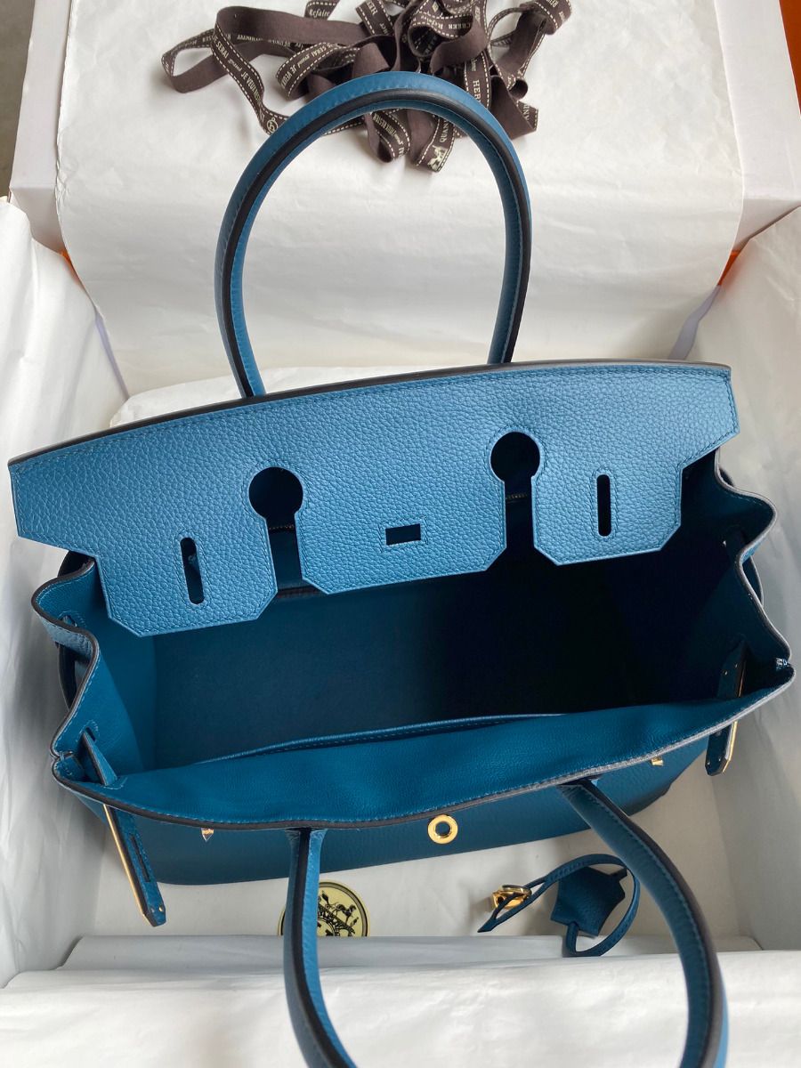 Hermes Birkin 30 Retourne Handmade Bag In Colvert Clemence Leather - Image 8