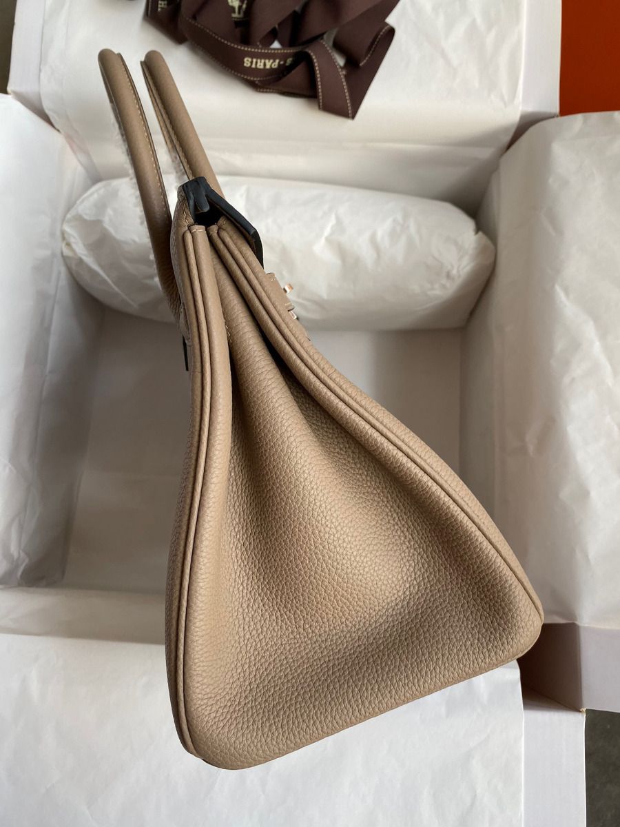 Hermes Birkin 30 Retourne Handmade Bag In Trench Clemence Leather - Image 5