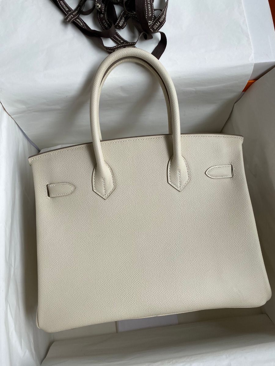 Hermes Birkin 30 Retourne Handmade Bag In Craie Epsom Calfskin - Image 3