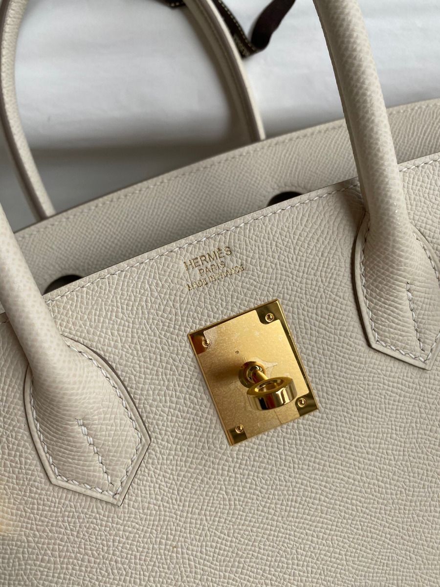 Hermes Birkin 30 Retourne Handmade Bag In Craie Epsom Calfskin - Image 7