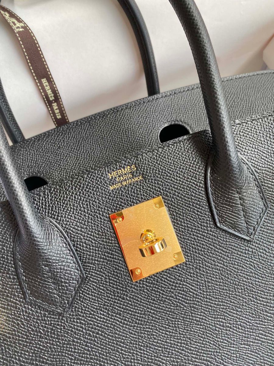 Hermes Birkin 30 Retourne Handmade Bag In Black Epsom Calfskin - Image 7