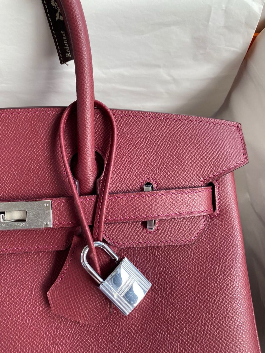 Hermes Birkin 30 Retourne Handmade Bag In Ruby Epsom Calfskin - Image 4