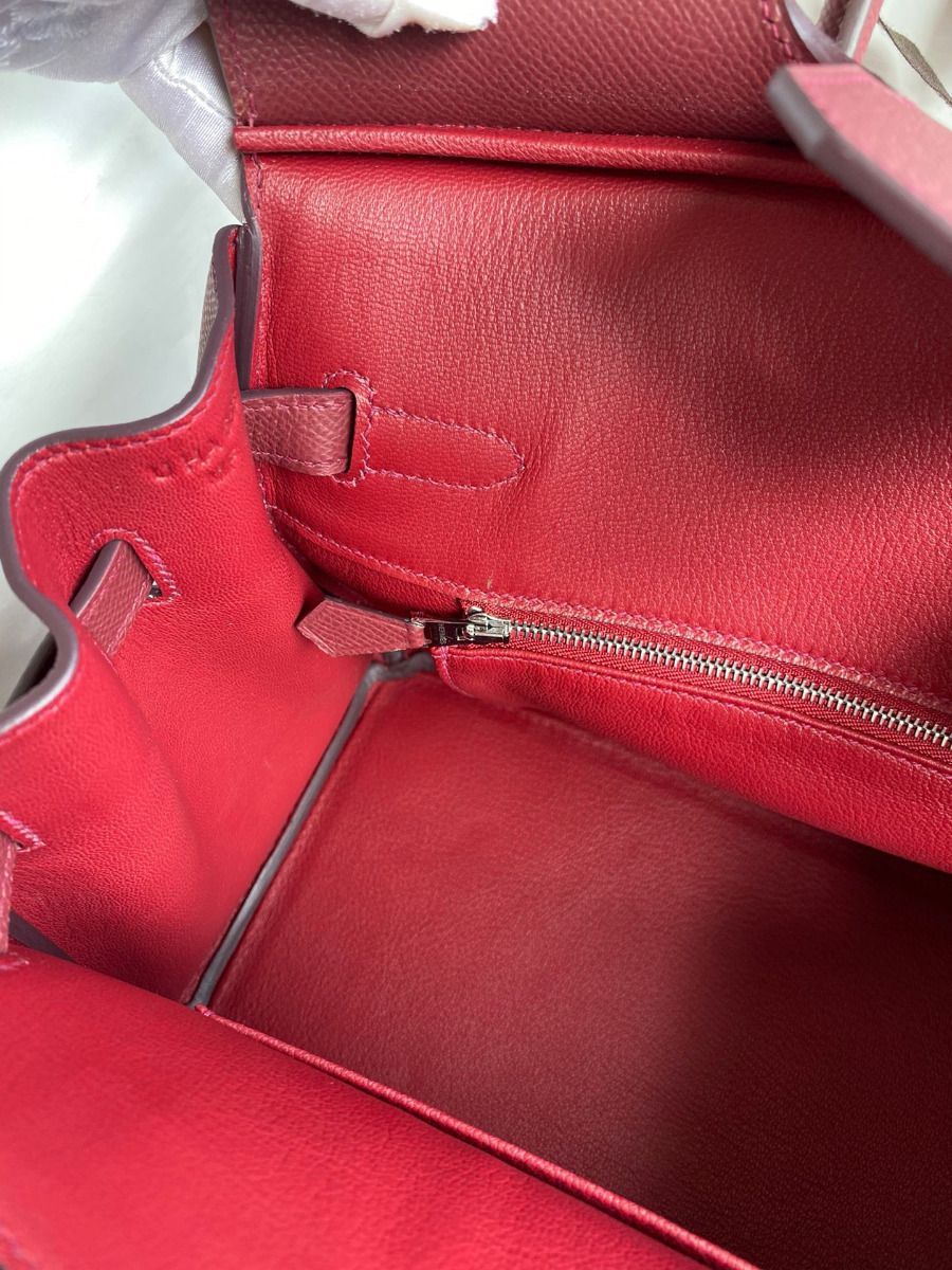 Hermes Birkin 30 Retourne Handmade Bag In Ruby Epsom Calfskin - Image 10